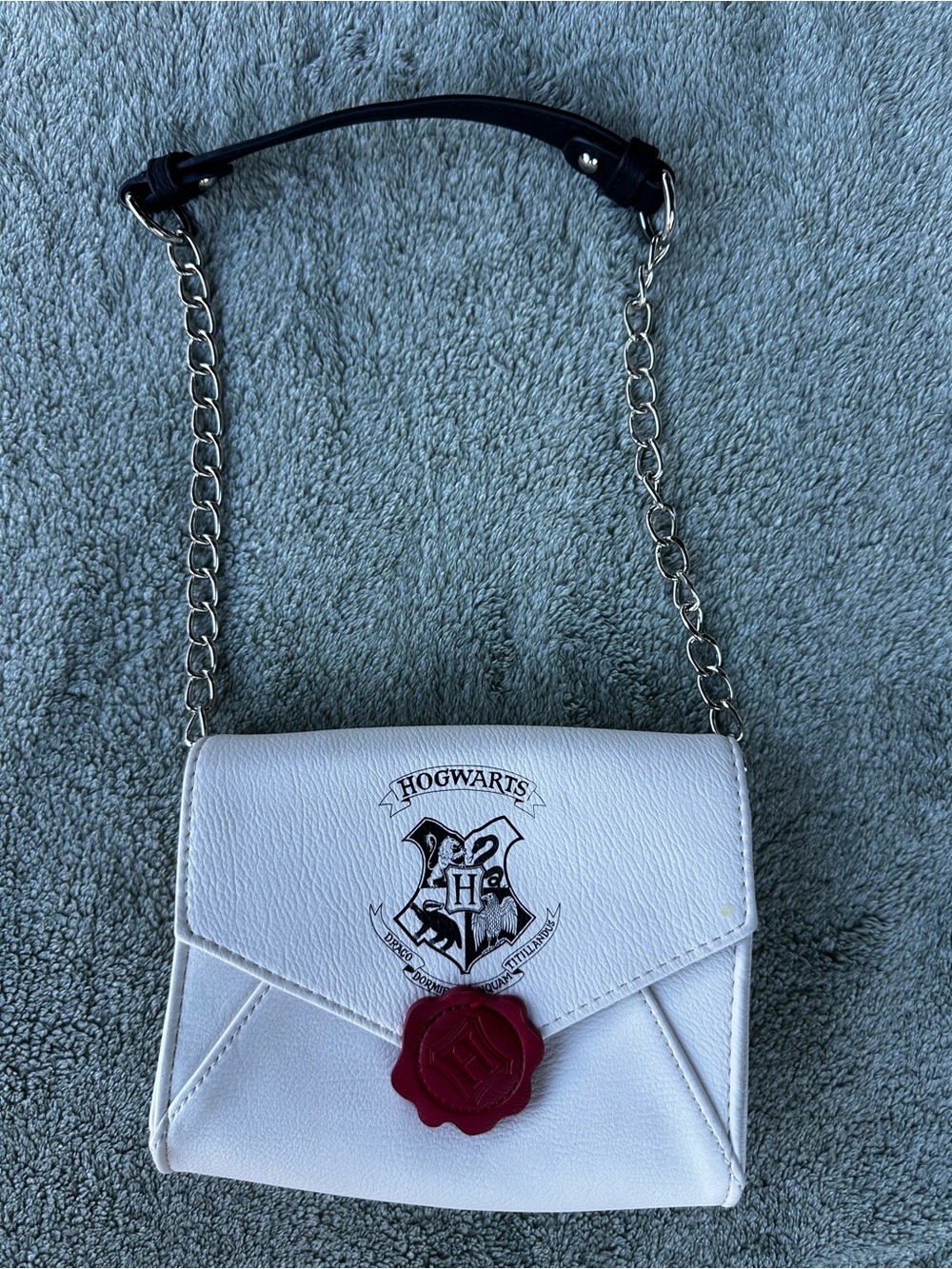 White Hogwarts Crest Envelope Crossbody Bag with Red Seal